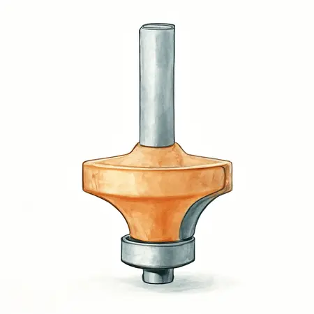 Water color illustrative image of a generic 1/2 in.  2 Flute Rabbeting Router Bit with 1/4 in. Shank
