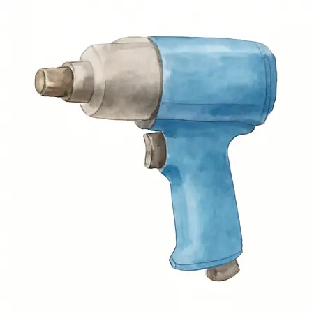 Water color illustrative image of a generic 1/2 in. Composite Air Impact Wrench, Twin Hammer, 1200 ft. lbs., Blue