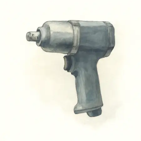 Water color illustrative image of a generic 1/2 in. Composite Air Impact Wrench, Twin Hammer, 1200 ft. lbs., Gunmetal