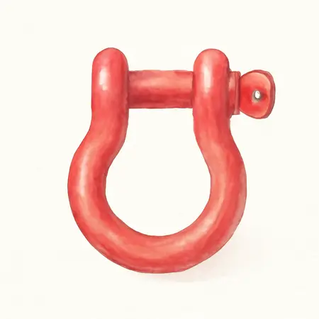 Water color illustrative image of a generic 1/2 in. D-Ring Shackle for ATV, Red