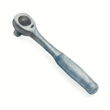 Water color illustrative image of a generic 1/2 in. Drive Flex-Head Long Handle Ratchet