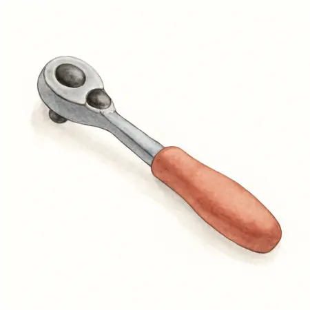 Water color illustrative image of a generic 1/2 in. Drive Flex Head Ratchet