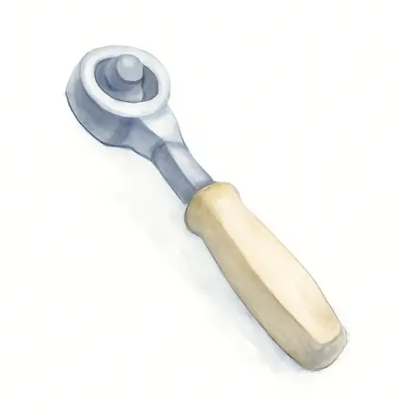 Water color illustrative image of a generic 1/2 in. Drive Indexable Head Ratchet