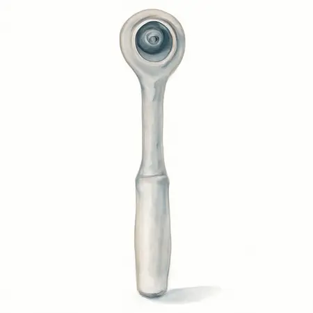 Water color illustrative image of a generic 1/2 in. Drive Quick-Release Ratchet