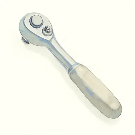Water color illustrative image of a generic 1/2 in. Drive Quick-Release Swivel Head Ratchet