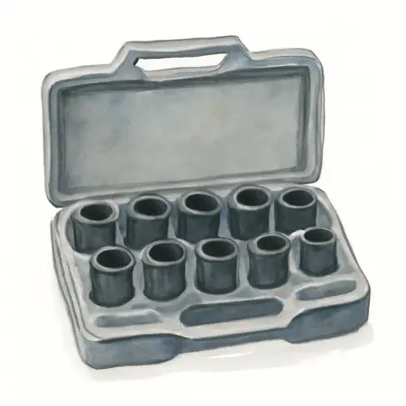 Water color illustrative image of a generic 1/2 in. Drive SAE Impact Socket Set, 13-Piece