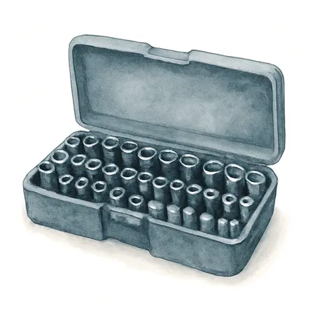 Water color illustrative image of a generic 1/2 in. Drive SAE & Metric Master Impact Socket Set, 61 Piece