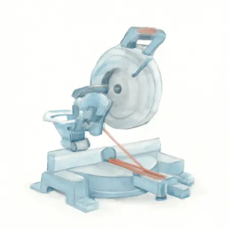 Water color illustrative image of a generic 12 in. Dual-Bevel Sliding Compound Miter Saw with LED & Laser Guide