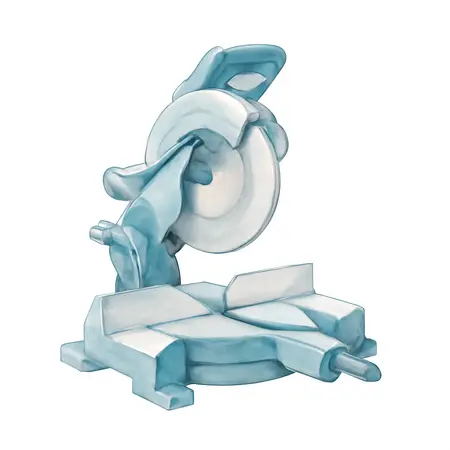 Water color illustrative image of a generic 12 in. Dual-Bevel Sliding Compound Miter Saw with Precision LED Shadow Guide