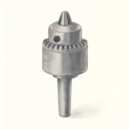 Water color illustrative image of a generic 1/2 in. Mini-Lathe Drill Chuck