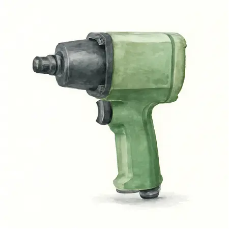 Water color illustrative image of a generic 1/2 in. Super Compact Air Impact Wrench, Twin Hammer, 1000 ft. lbs., Green