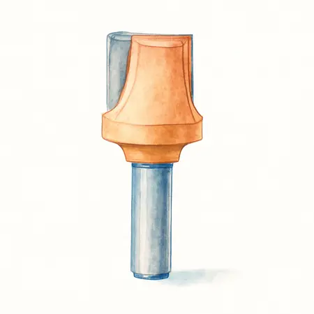 Water color illustrative image of a generic 1/2 in. x 1 in. Laminate Trim Router Bit with 1/4 in. Shank