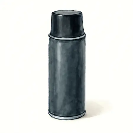Water color illustrative image of a generic 12 oz. Gloss Black Acrylic Enamel Spray Paint