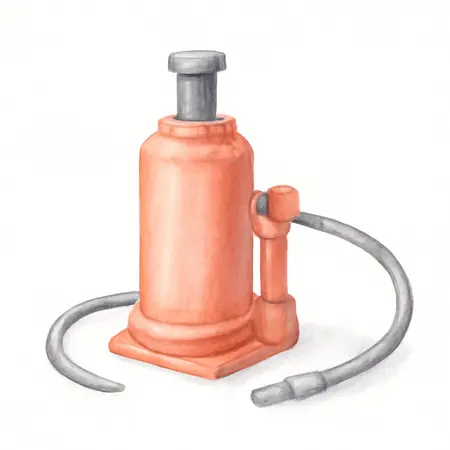 Water color illustrative image of a generic 12 ton Air/Hydraulic Bottle Jack