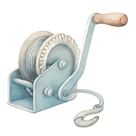 Water color illustrative image of a generic 1/2 ton Capacity Hand Winch