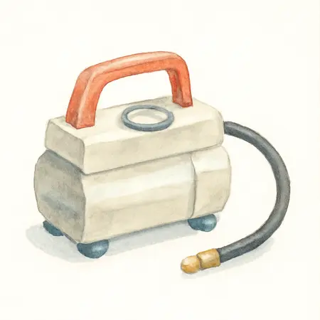 Water color illustrative image of a generic 12v 100 PSI High Volume Air Inflator