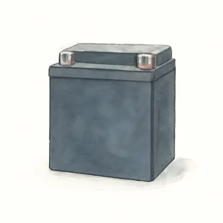 Water color illustrative image of a generic 12v 10 Ah Sealed Lead Acid Battery