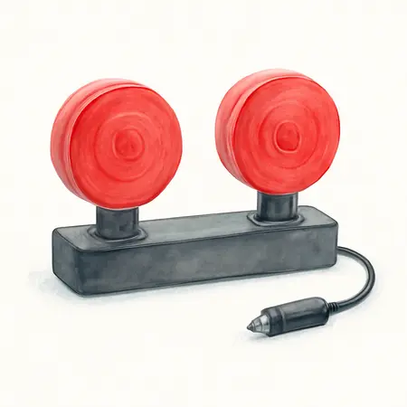 Water color illustrative image of a generic 12V Magnetic LED Towing Light Kit