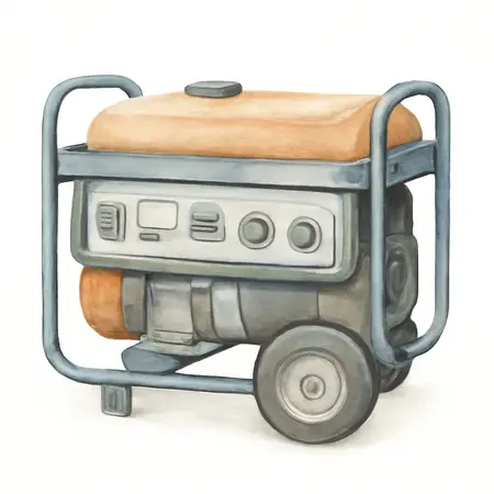 Water color illustrative image of a generic 13,000 Watt Tri-Fuel Portable Generator with Remote Start and CO SECURE® Technology