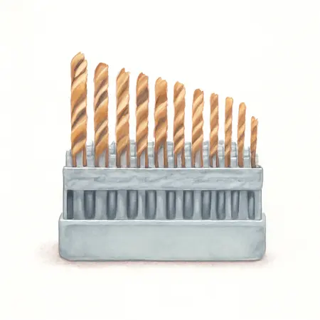 Water color illustrative image of a generic 135° Split Point Cobalt Drill Bit Set, 29 Piece