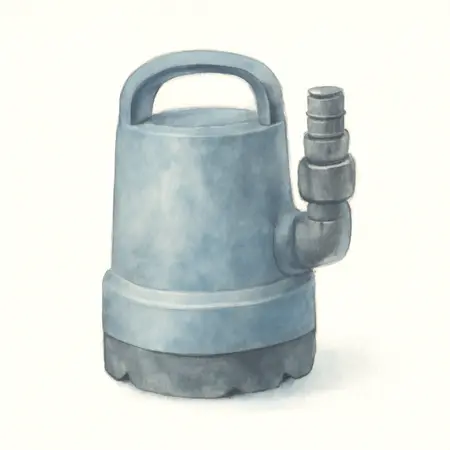 Water color illustrative image of a generic 1/3 HP Submersible Utility Pump 2000 GPH