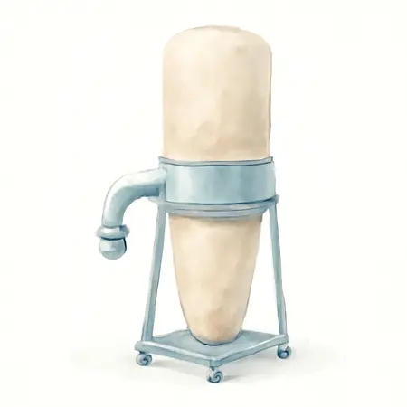 Water color illustrative image of a generic 13 gallon 1 HP High Flow Dust Collector