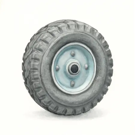 Water color illustrative image of a generic 13 in. Flat-Free Tire with Steel Hub