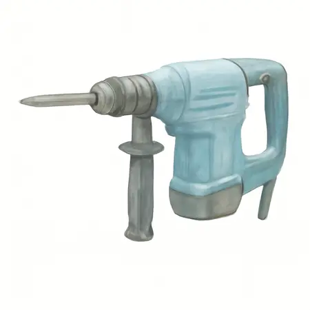 Water color illustrative image of a generic 14.5 Amp 23 lb. SDS-MAX Type Demolition Hammer with Maximum Vibration Control