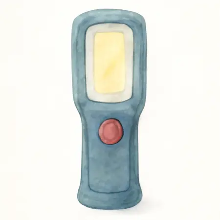 Water color illustrative image of a generic 144 Lumen Ultrabright Portable LED Worklight/Flashlight