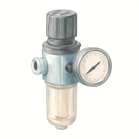 Water color illustrative image of a generic 1/4 In. Mini Regulator