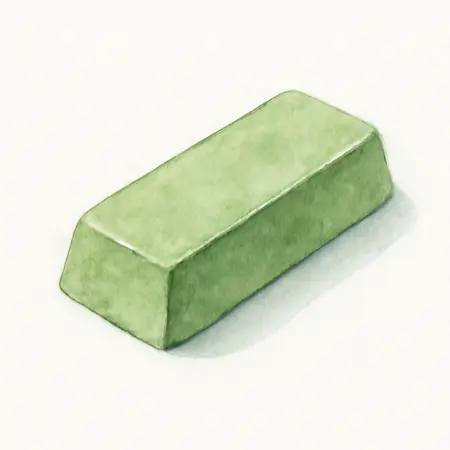 Water color illustrative image of a generic 0.25 lb. Green Polishing Compound