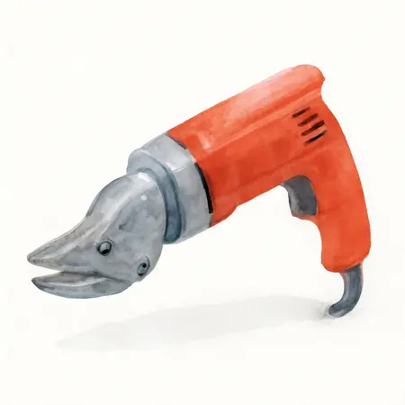 Water color illustrative image of a generic 14 gauge 5 Amp Metal Shears
