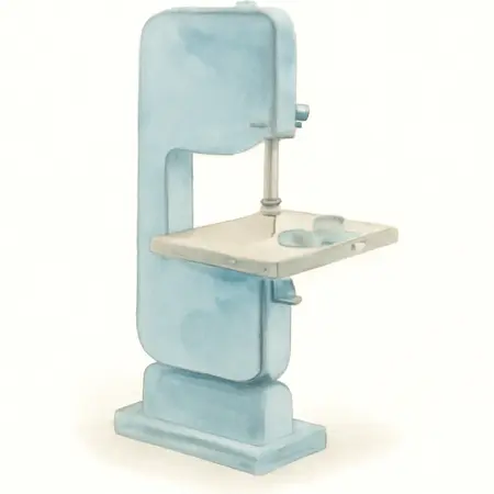 Water color illustrative image of a generic 14 in. 4 Speed Woodworking Band Saw