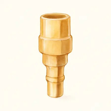 Water color illustrative image of a generic 1/4 in. Female Brass Universal Coupler