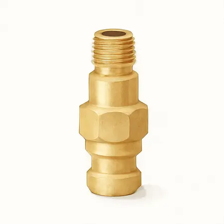 Water color illustrative image of a generic 1/4 in. Male Brass Industrial Coupler