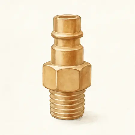Water color illustrative image of a generic 1/4 in. Male Brass Universal Coupler