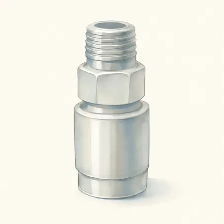 Water color illustrative image of a generic 1/4 in. Male Steel Automotive Coupler