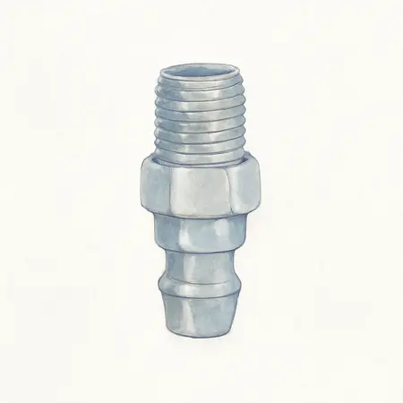 Water color illustrative image of a generic 1/4 in. Male Steel Automotive Plug