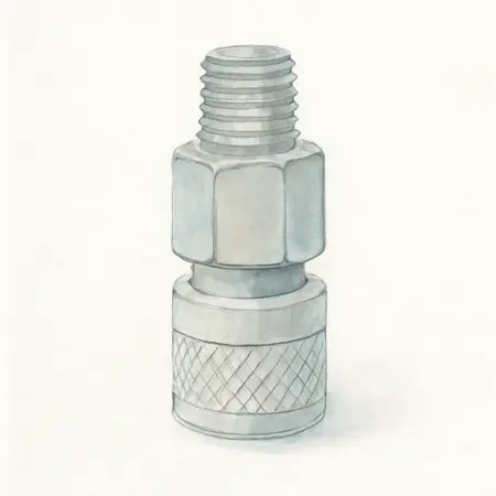 Water color illustrative image of a generic 1/4 in. Male Steel Industrial Coupler