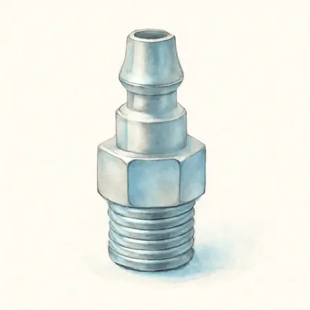 Water color illustrative image of a generic 1/4 in. Male Steel Industrial Plug