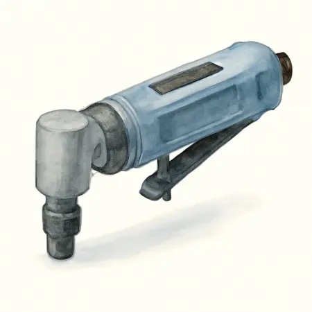 Water color illustrative image of a generic Pneumatic 1/4 in. Professional Composite Angle Die Grinder
