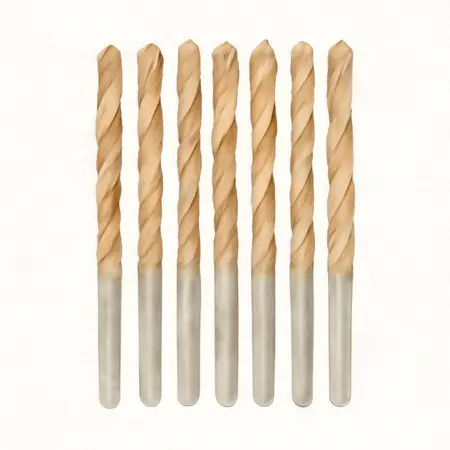 Water color illustrative image of a generic 1/4 in. Titanium High Speed Steel Drill Bits, 7 Piece