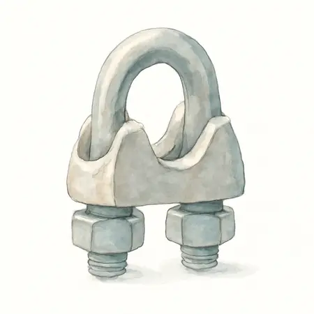 Water color illustrative image of a generic 1/4 in. Wire Rope Clips, 2 Pc.