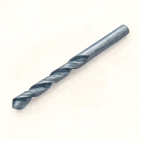 Water color illustrative image of a generic 1/4 in. x 12 in. Black Oxide Extended Length Drill Bit