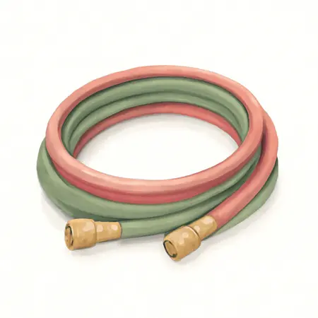 Water color illustrative image of a generic CHICAGO ELECTRIC 1/4 in.  x 25 Ft. Grade R, Type VD Twin Welding Hose