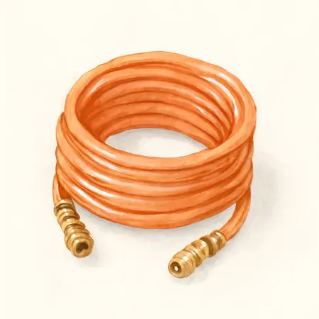 Water color illustrative image of a generic 1/4 in. x 25 ft. Professional Polyurethane Coil Hose