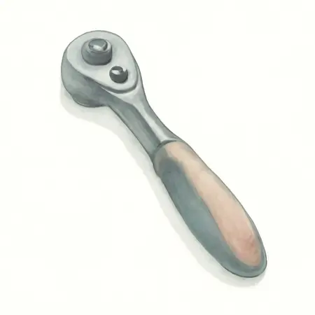 Water color illustrative image of a generic 1/4 in. Drive Flex-Head Ratchet