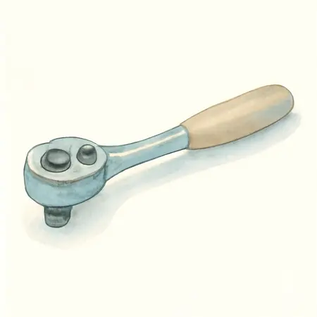 Water color illustrative image of a generic 1/4 in. Drive Quick-Release Ratchet