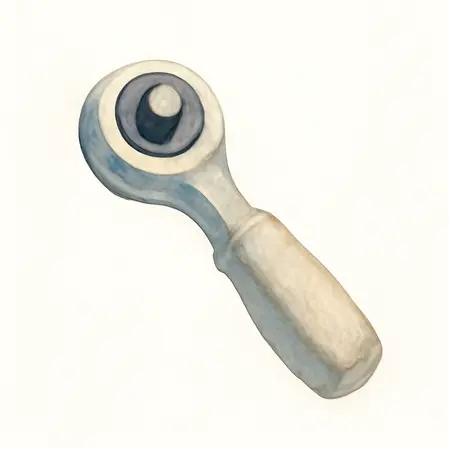 Water color illustrative image of a generic 1/4 in. Drive Quick-Release Stubby Ratchet