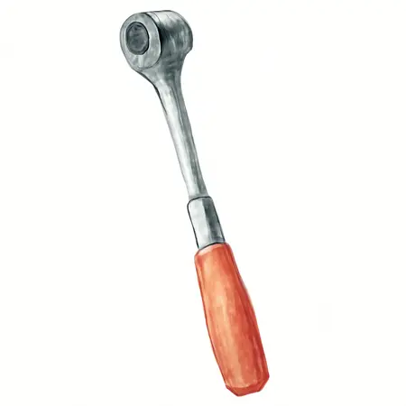 Water color illustrative image of a generic 1/4 in. x 3/8 in. Dual-Drive Extendable Ratchet